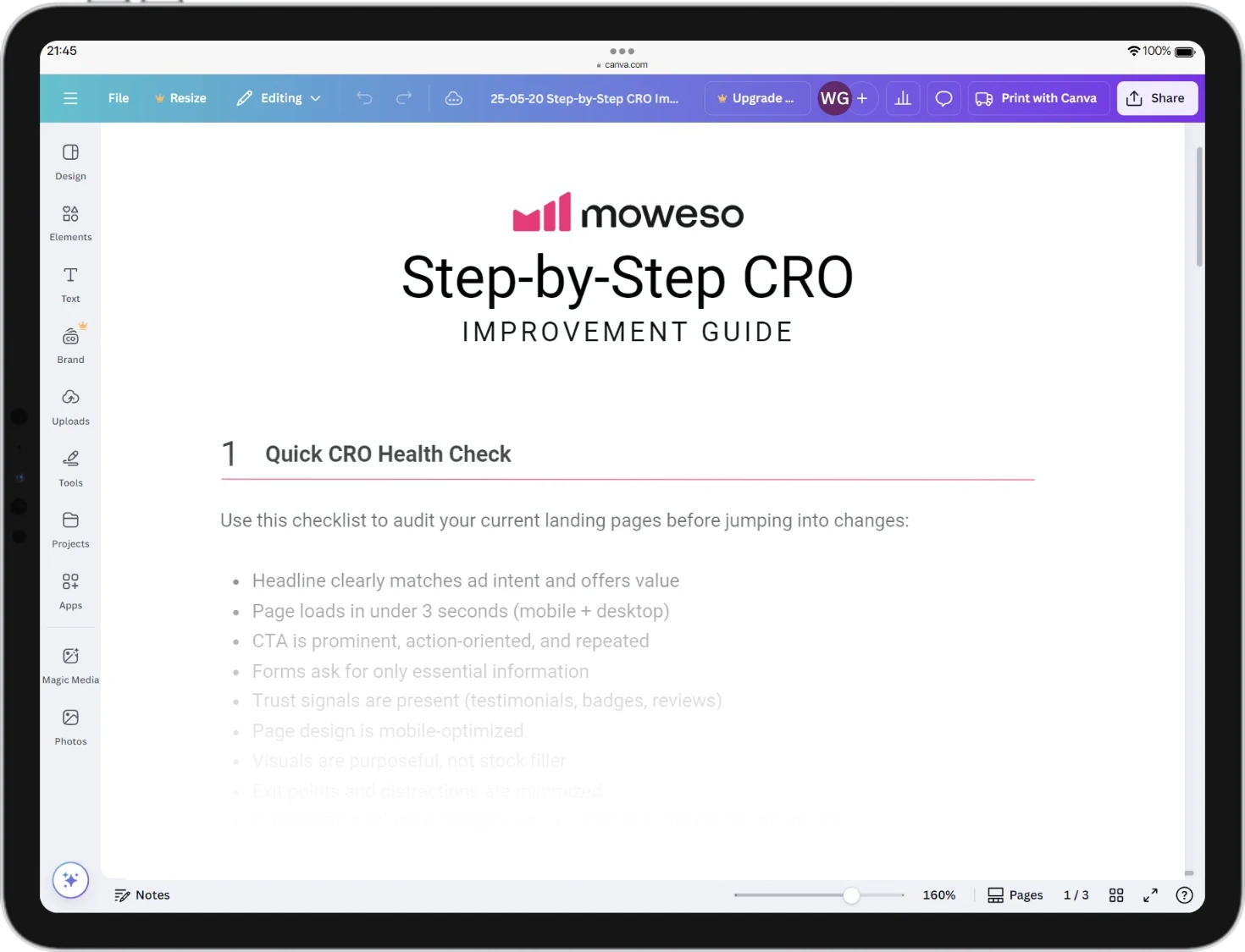 Free resources to help you scale smarter 1 Moweso Step by Step CRO Improvement Guide fade